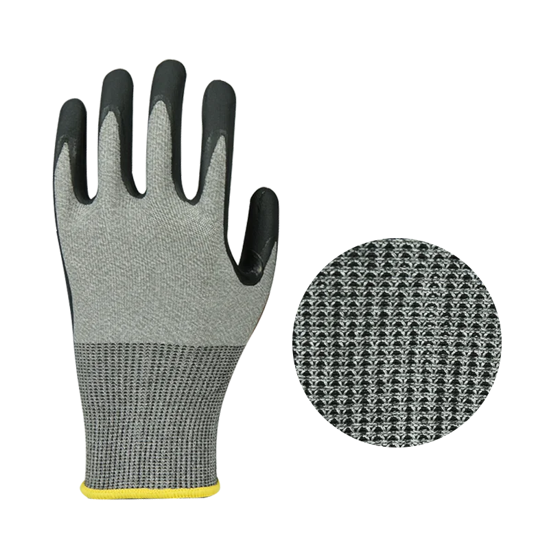 Cut Resistant Hand Protective Industrial Nitrile Gloves for Security Work