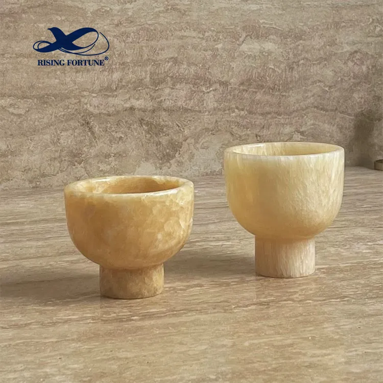 Светло-зеленый желтый оникс фруктовая чаша для кухонного использования