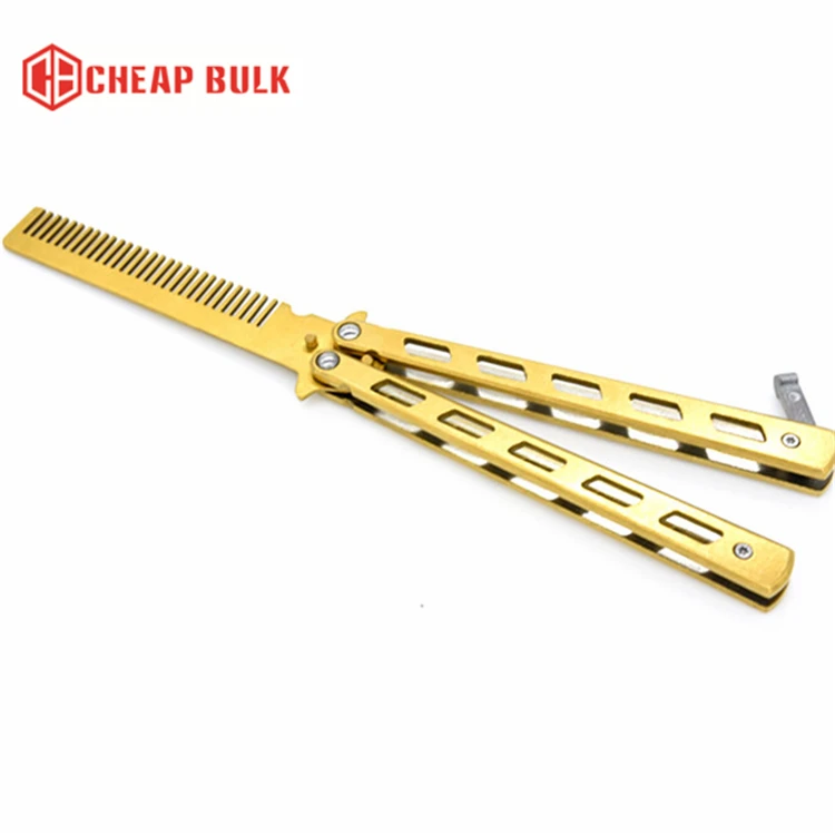 Wholesale high quality private logo beard care stainless steel folding beard pocket comb