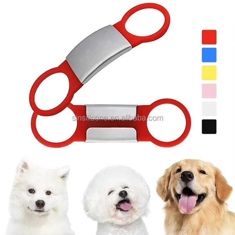 Silicone Rubber Silencers for  Dog/cat Tag Set -Red
