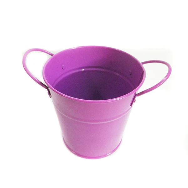 Hot sale custom double handle christmas gift metal food popcorn bucket