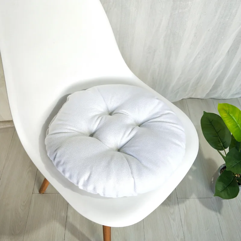 Solid Color Sofa Indoor Round Chair Cushions Pillow Linen Chair Seat Cushion Pillow For Office Chair