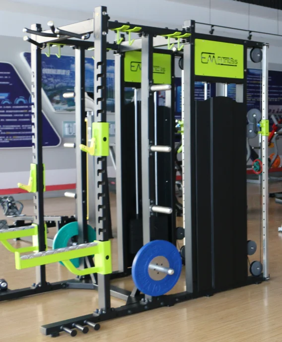 Высокая Весовой стек многофункциональный тренажер Смита силовая рама силы стеллаж для выставки товаров