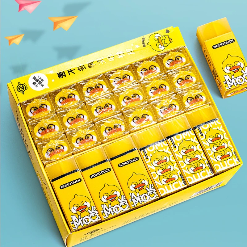 Stationeries For Kids Fancy Products Cartoon Duck Kawaii Customizable Eraser School Kids Pencil Animal Eraser