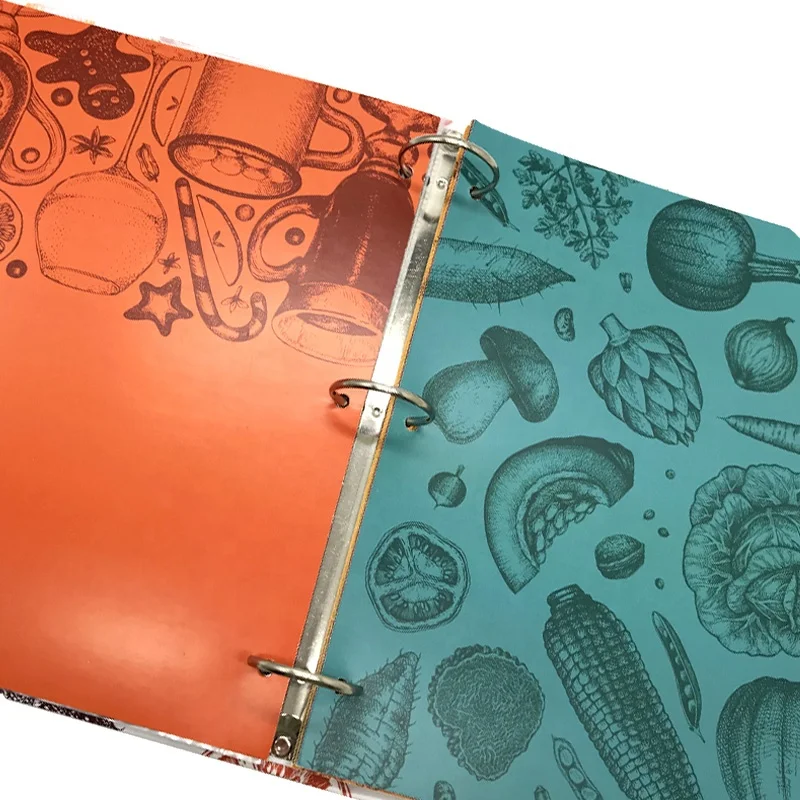 Custom Design 3 Ring Full Page Recipe Book Binder  Page Protectors And 6 Dividers For Family Recipe Organizer
