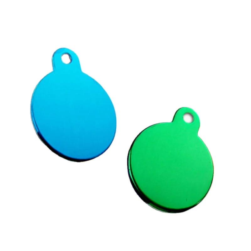 Wholesale Round Shape Aluminum Blank Metal Dog Tag 25mm 30mm Pet Name ID Tag