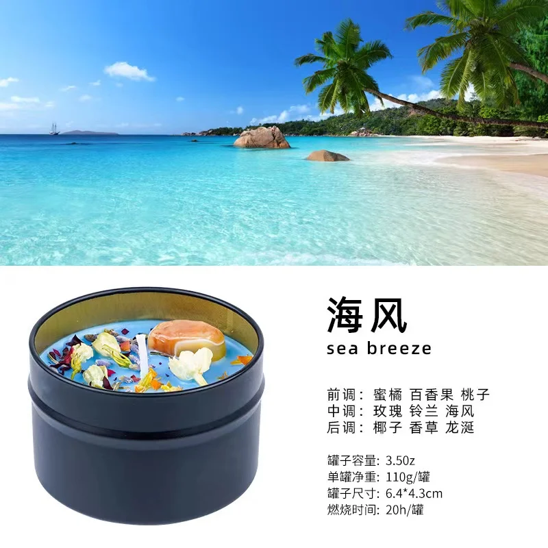Luxury Crystal Dried Flower Scented Candle Tinplate Tin Can Smokeless Soy Wax Natural Plant Essential Oil Fragrance New
