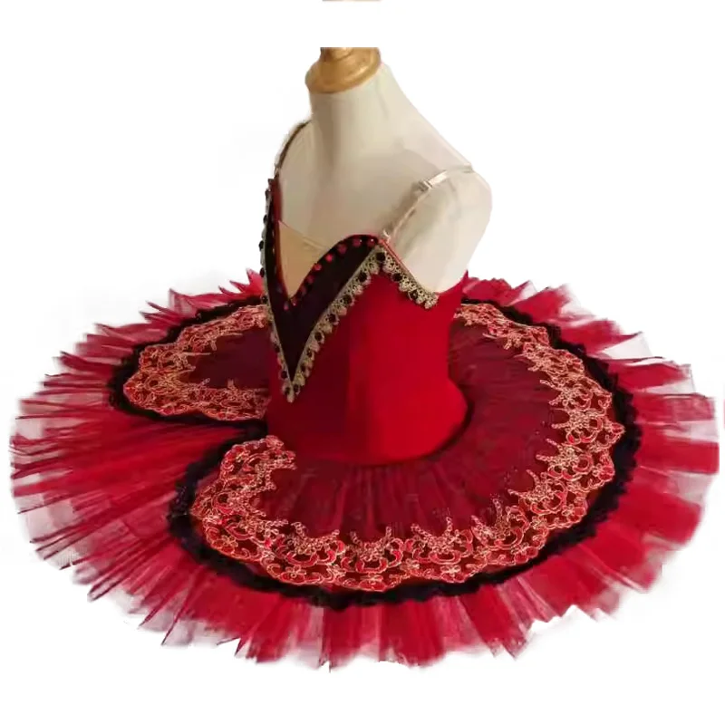 Factory New arrival women children professional ballet tutu girls performance tutu skirts red ballet dance tutu costumes