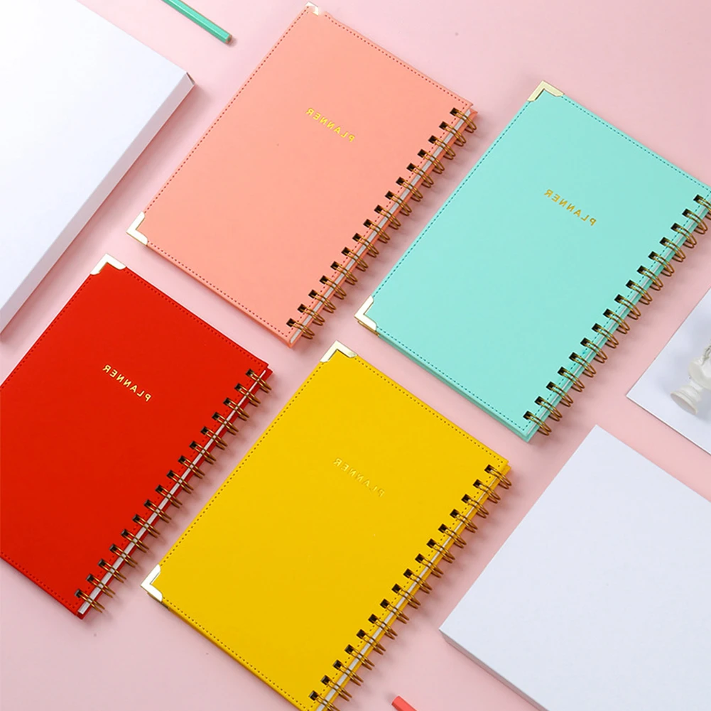 2023 Custom A5 Spiral, Paper Note Book Daily Weekly Monthly Organizer Planner Printing Notebooks/