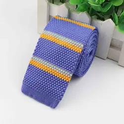 Мужской вязаный галстук в полоску для отдыха Модный Узкий Тонкий галстук шириной 5,5 см для мужчин узкий тканый дизайнерский Вязаный Галстук