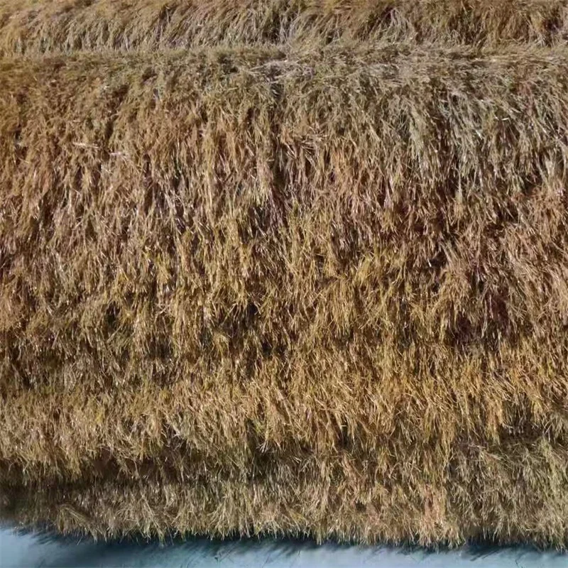 Factory Wholesale 160 mm Well-adapted Soft Plastic Straw Carpet Roofing Material Rolls PE Artificial Thatch