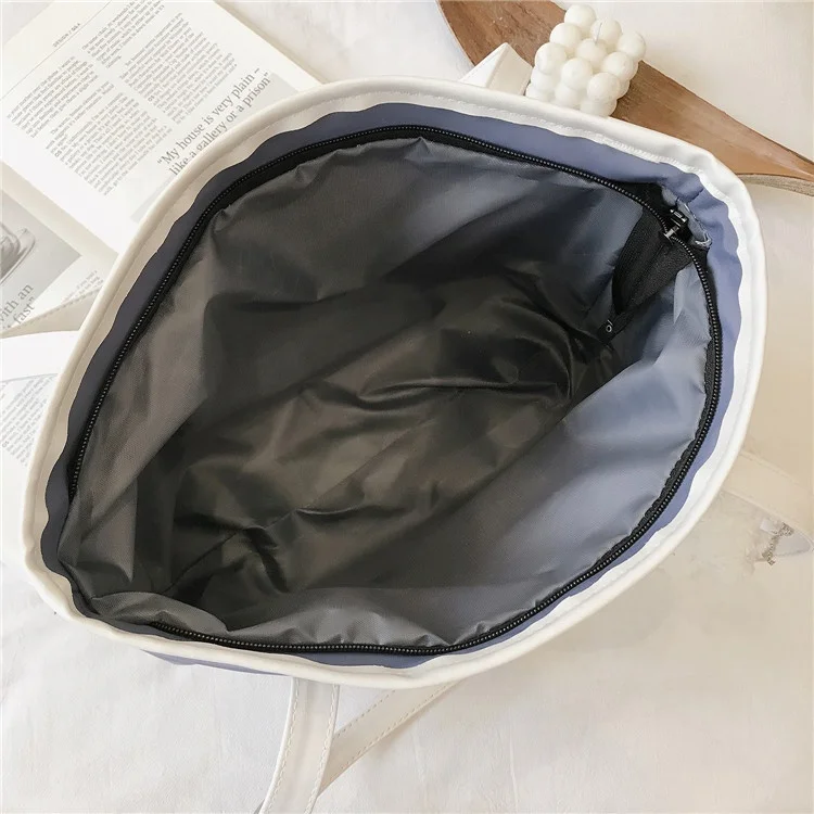 
Large Capacity Nylon Shoulder Bag Students School Class Portable Cloth Custom Tote Hand Canvas Bag 