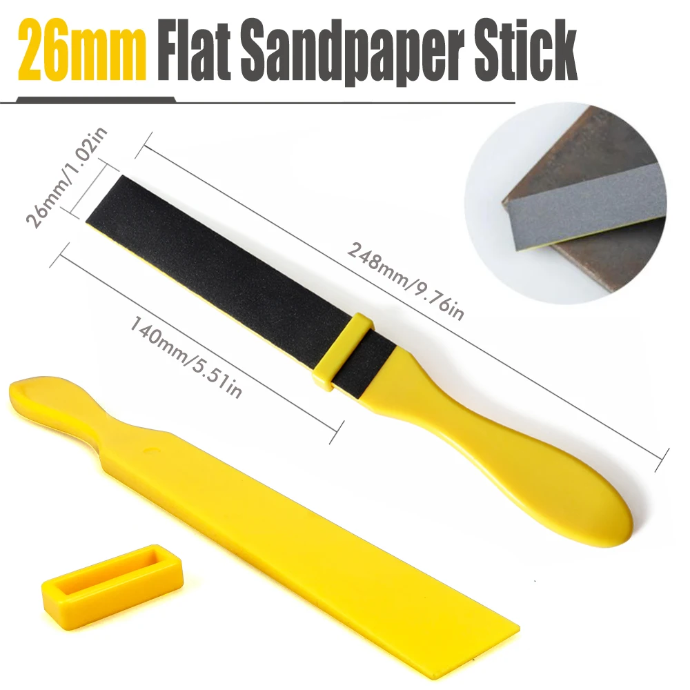 4pcs Hand Sanding Tools Roll Half Round Polishing Roll Abrasive Sandpaper Holder Clamp Sandpaper Sanding Bar Set