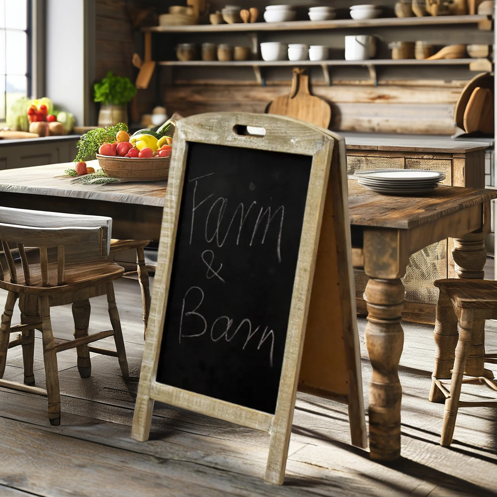 Vintage Free Standing Folding Wooden Frame Rustic Blackboard for Restaurant Use Sale on Wooden Chalkboard