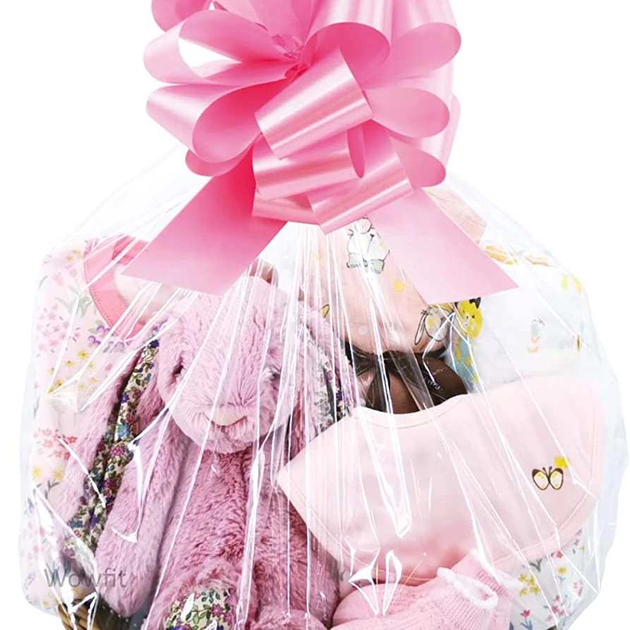 Cello Bags 18x30 inches 0.038mm Flat No Gusset Gift Baskets Presents Weddings BridalBaby toys Showers  Clear Cellophane Bags