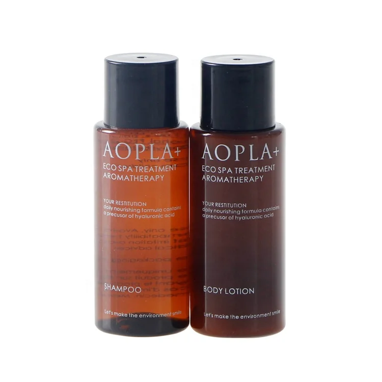 Mini size hotel travel cylinder 30ml amber pet plastic bottle