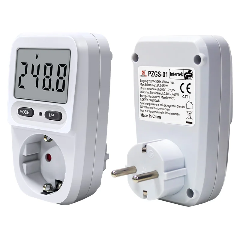 Peacefair AC EU 230V Digital Voltage Wattmeter Power Analyzer Electronic Watt Meter Power Meter Plug Socket energi monitor