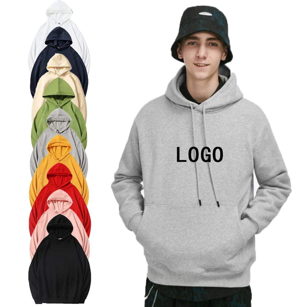Free Sample Low MOQ Custom Plain Hoodie Polyester Spandex Hoodie Pullover Sweatshirt Unisex