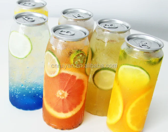 400ml 500ml 600ml Empty disposable Plastic Juice Beverage Container food grade  PET milk tea bottle With Aluminum lid