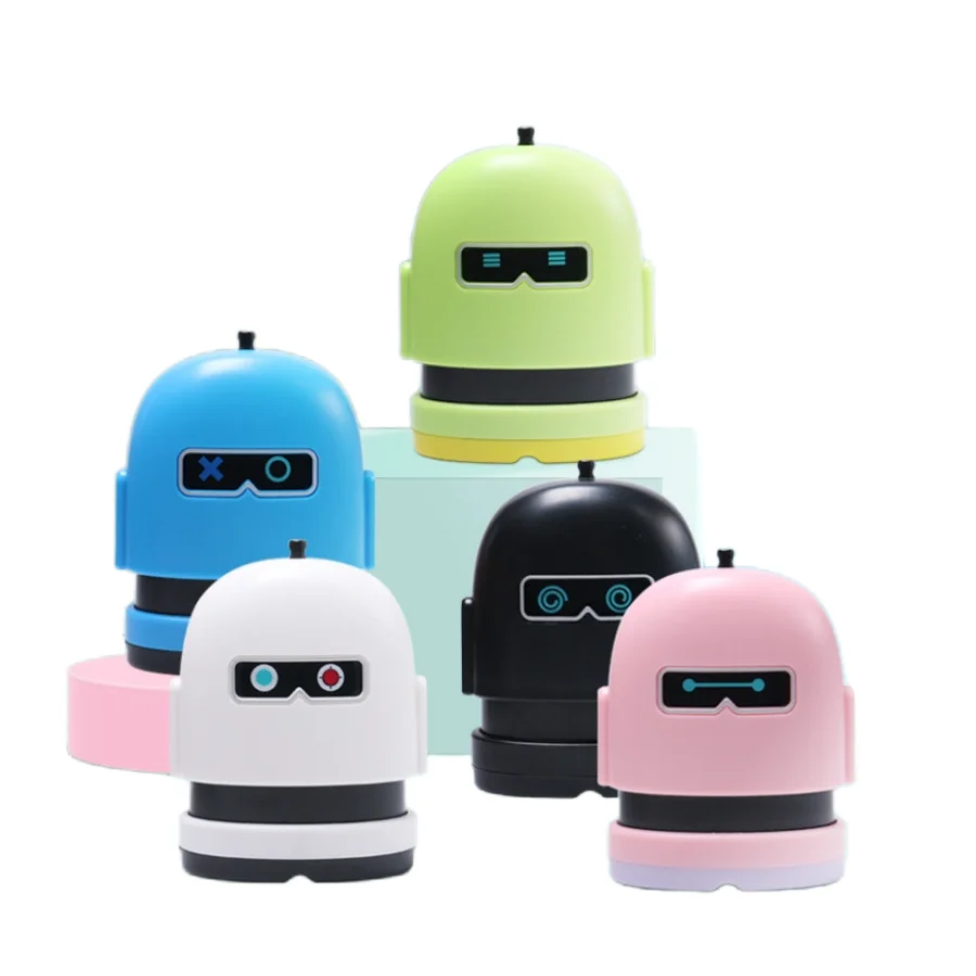 Custom Children Flash Toy Name Seal Personalized Expression Changeable Robot Toy Flash Stamps