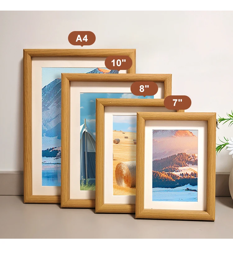 Ready To Ship Discount Cheap Simple Design MDF A4 Wall Hanging Frame Picture Home Decor Wooden Photo Frames for Pictures