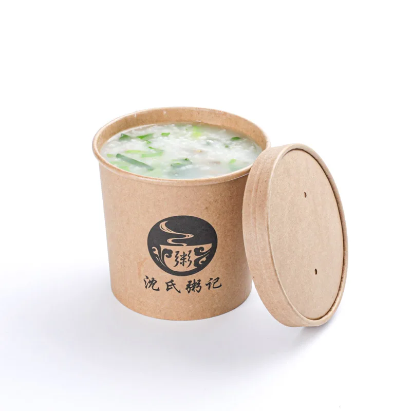 biodegradable takeaway lunch box kraft paper food packaging container bowl soup cup tray with lid on sale