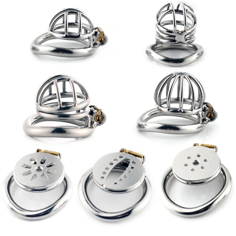 Flat Chastity Cage Metal Male Chastity Device Steel Penis Cage for Men Bdsm Bondage Penis Cage Sex Toys for Couples
