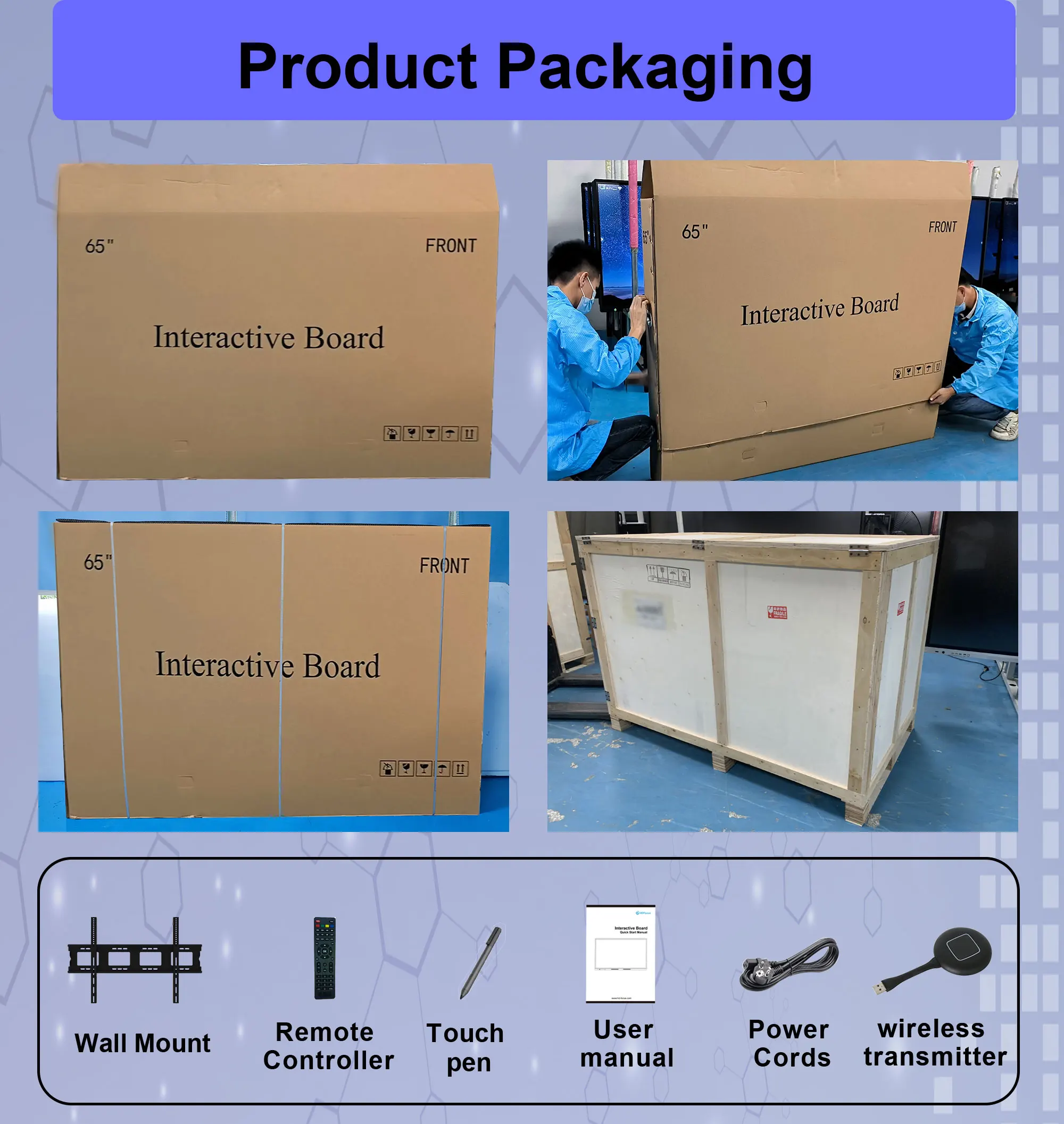 65-Inch Smart Interactive Whiteboard 20 Points Touch Panel High-Tech Interactive Board