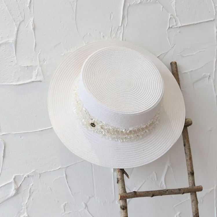 Wholesale Luxury Wide Brim Buy Straw Sun Top Hat for Women Custom Fashion Sun Protection Paper Straw Beach Hat