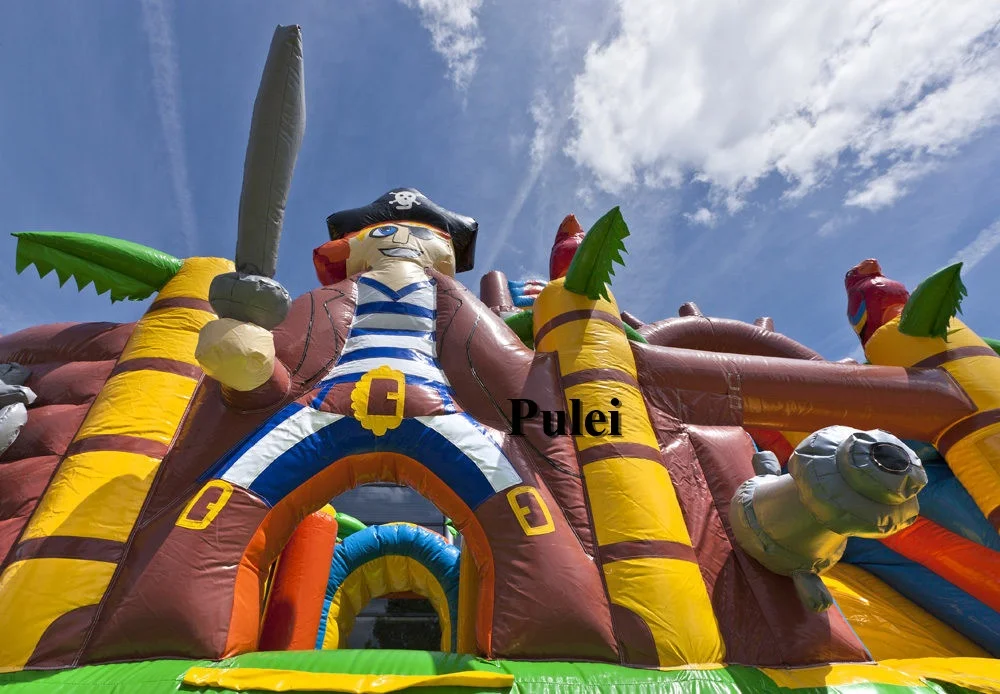 Adults Party Used Large Pirate Boat Inflatable Slide Castle Combo Inflatable Air Castle Bouncy House Inflatable Jumping Castle