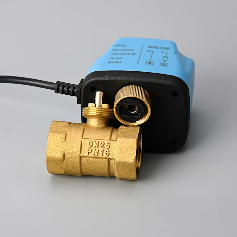 1inch two way motorized ball valve 220v  two-wire 2 point control brass electric ball valve with electric actuator
