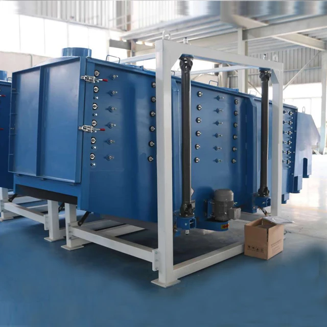 Square swing screen tumbler sieve for silicon metal and silicon carbide