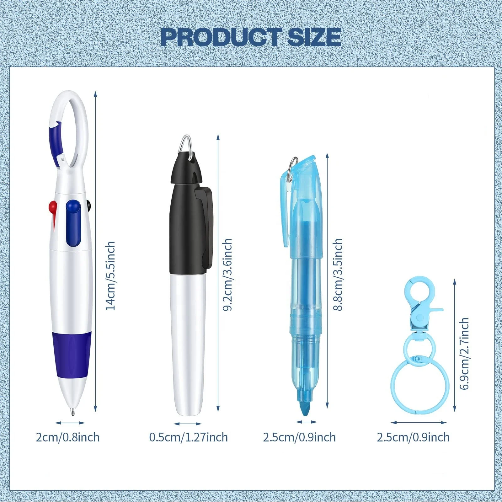 Mini Highlighter Nurse Pen Pack Set Tip Highlighter Permanent Marker Pen Retractable Ball Pen With Nursing Key Chain