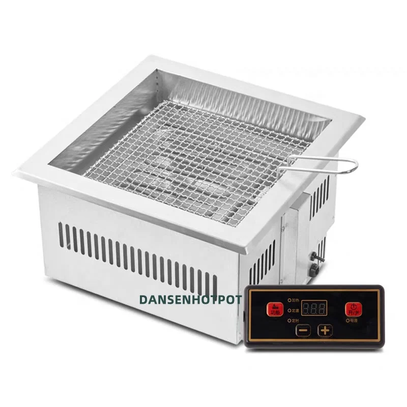 Коммерческий ресторанный искусный мраморный стол для горячего горшка индукционная плита с корейским грилем для барбекю