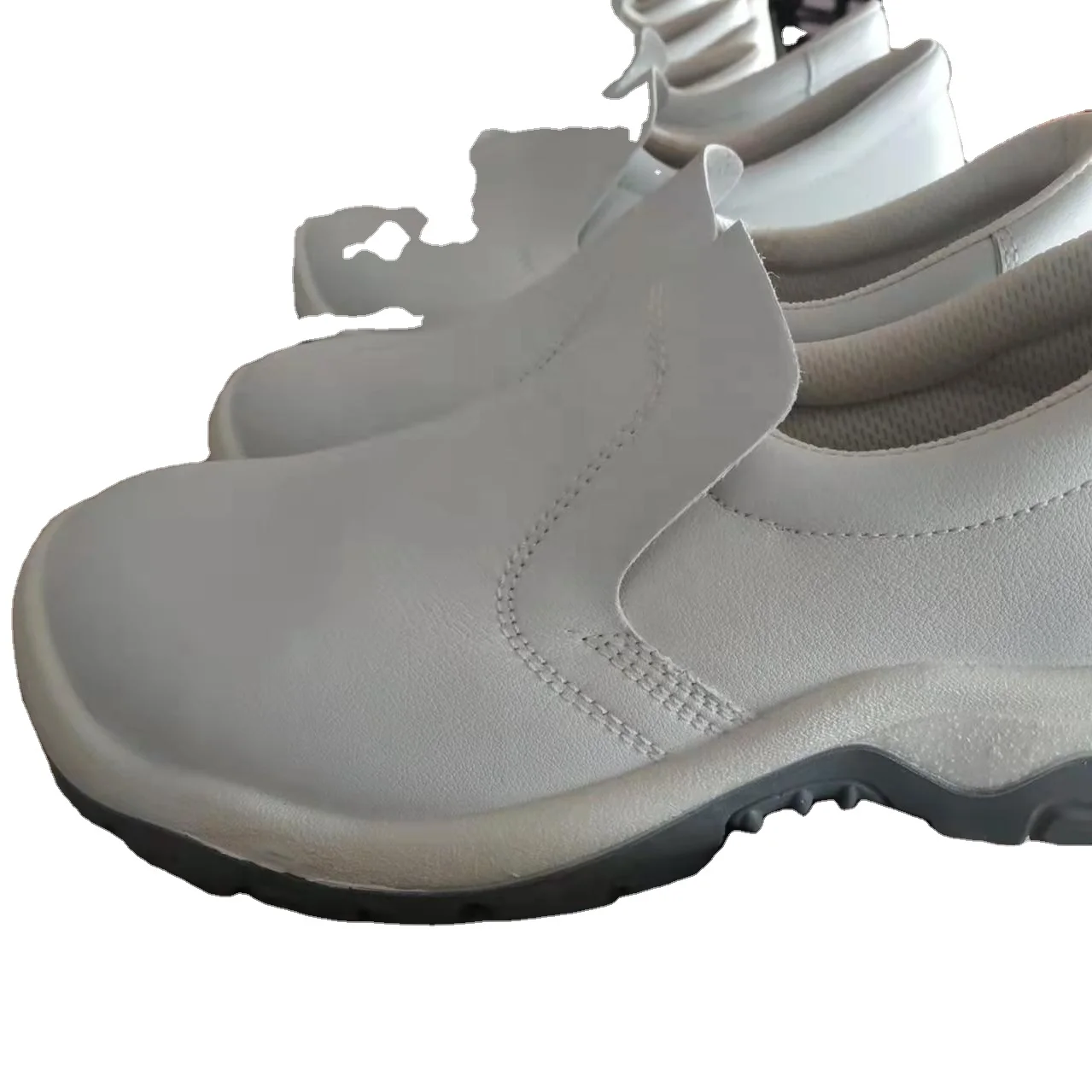 Anti slip Microfiber leather white bakery steel toe safety shoes lab doctor work shoes