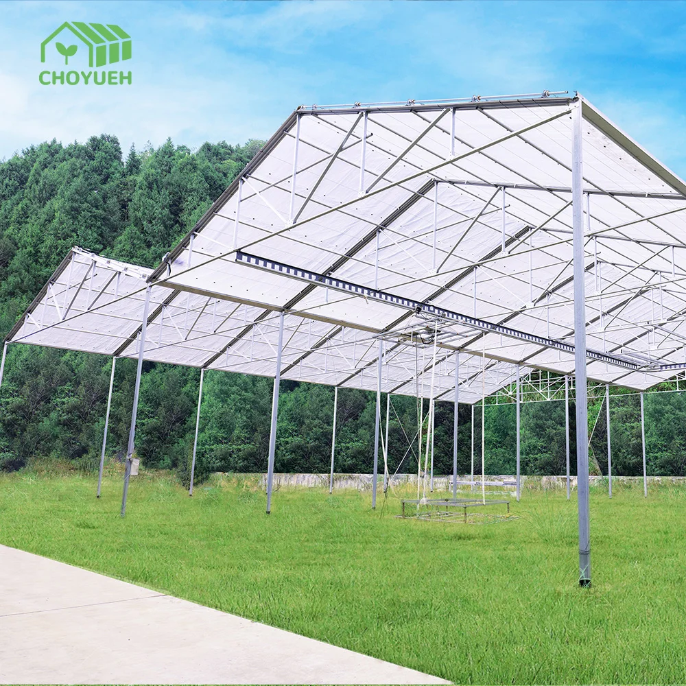A-Frame Retractable Roof Nursery Greenhouse For Agriculture Full Open Retractable Film Greenhouse With Light Dep System