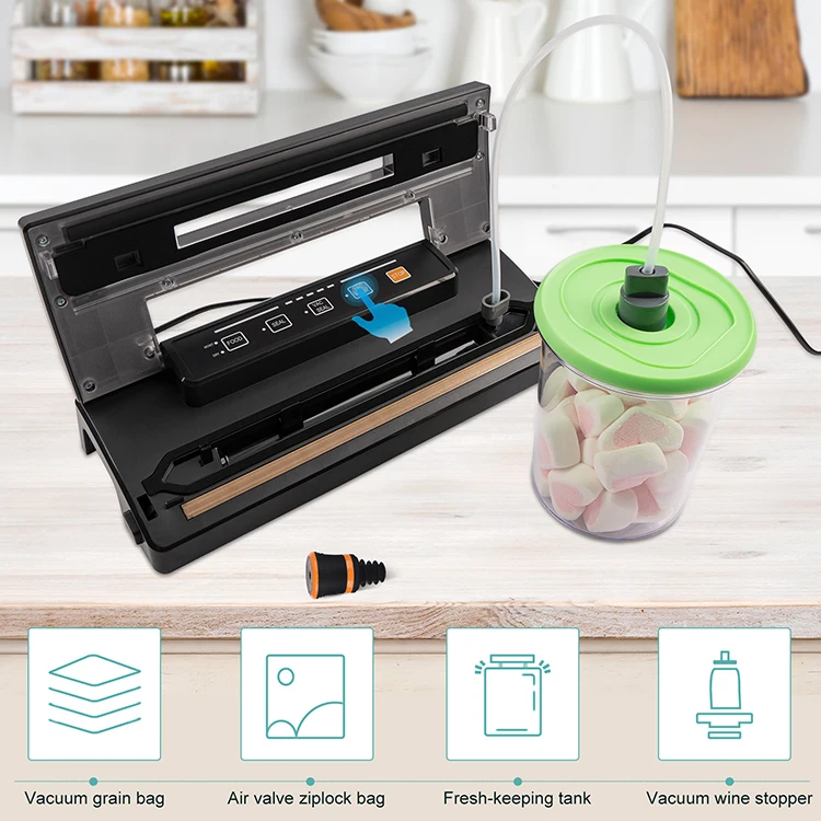 Commercial and Household Vacuum Sealer Machine with Built-in Cutter Pulse Function Dry Moist and Vacuum Bags