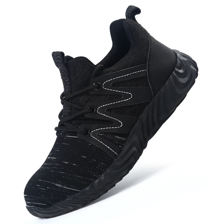 Black Bull Tendon Bottom Men Work Lightweight Safety Shoes Sports