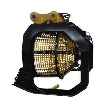 Rotary sorting bucket screen crushing bucket for excavator