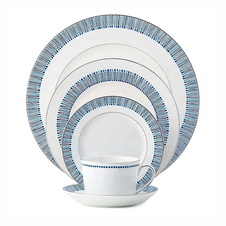 Royal Blue Flower  Fine Bone China Dinnerware Set for 6 people