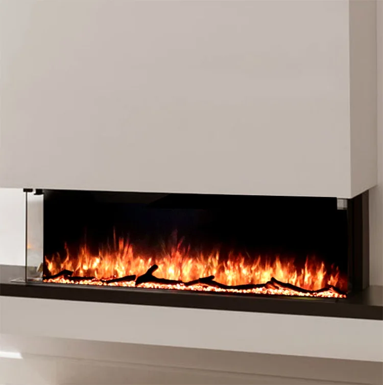 Fire Place 3D LED Electric Wall Recessed Fireplaces Heater Remote Control Flame Realistic Electric 3 Sided Fireplace