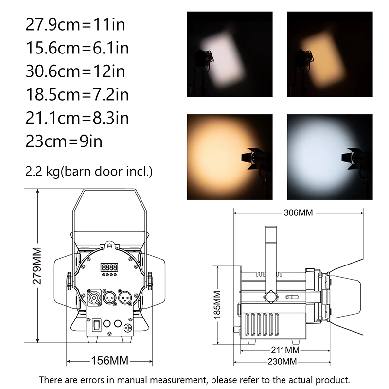Factory Sale 50W LED Fresnel Spot Light with Adjustable 25-80° Beam Angle 2700-6500K Profile Spotlight for Stage Show Exhibition
