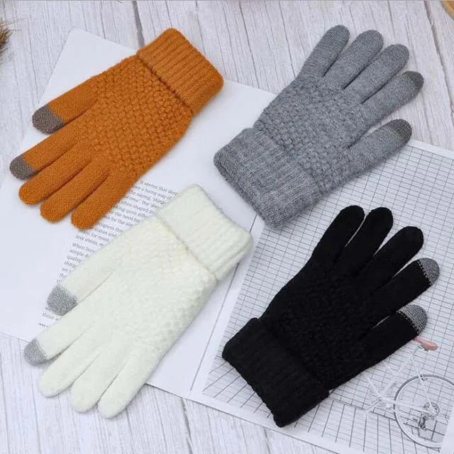 Ready To Ship 9 Colors Women Men Acrylic Winter Gloves