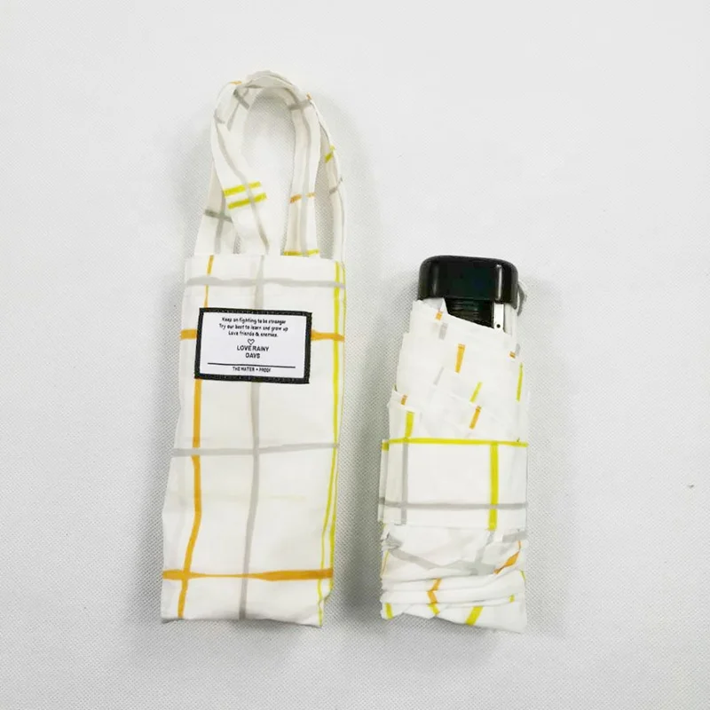 New design custom logo  super mini five folding umbrella with handbag  pocket umbrella