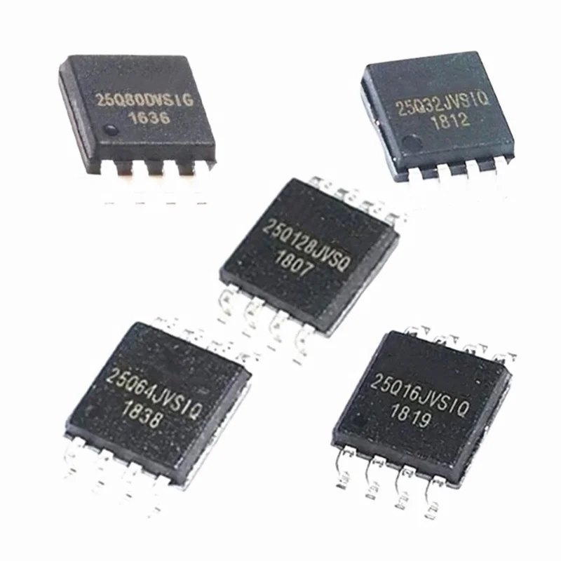 Memory IC Chip W25Q128FVSIG NOR Flash Serial-SPI 3.3V 128Mbit 16M x 8Bit 7ns 8Pin SOIC Tube