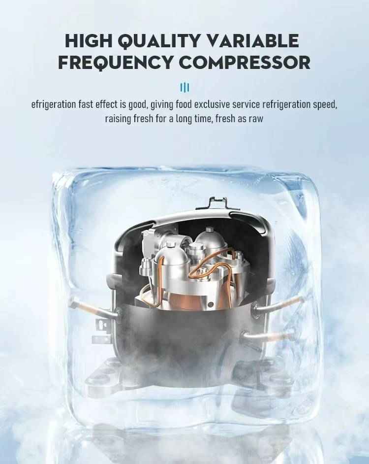 Foreign trade frequency conversion independent ice embedded on the door of the household large capacity refrigerator