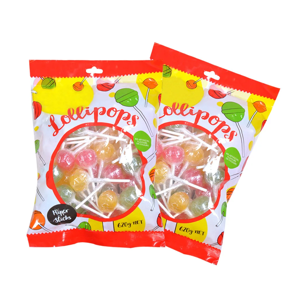 Amos Promotional Food & Candy Customized Novelty Ball Shaped Fruity Hard Lollipops Candy