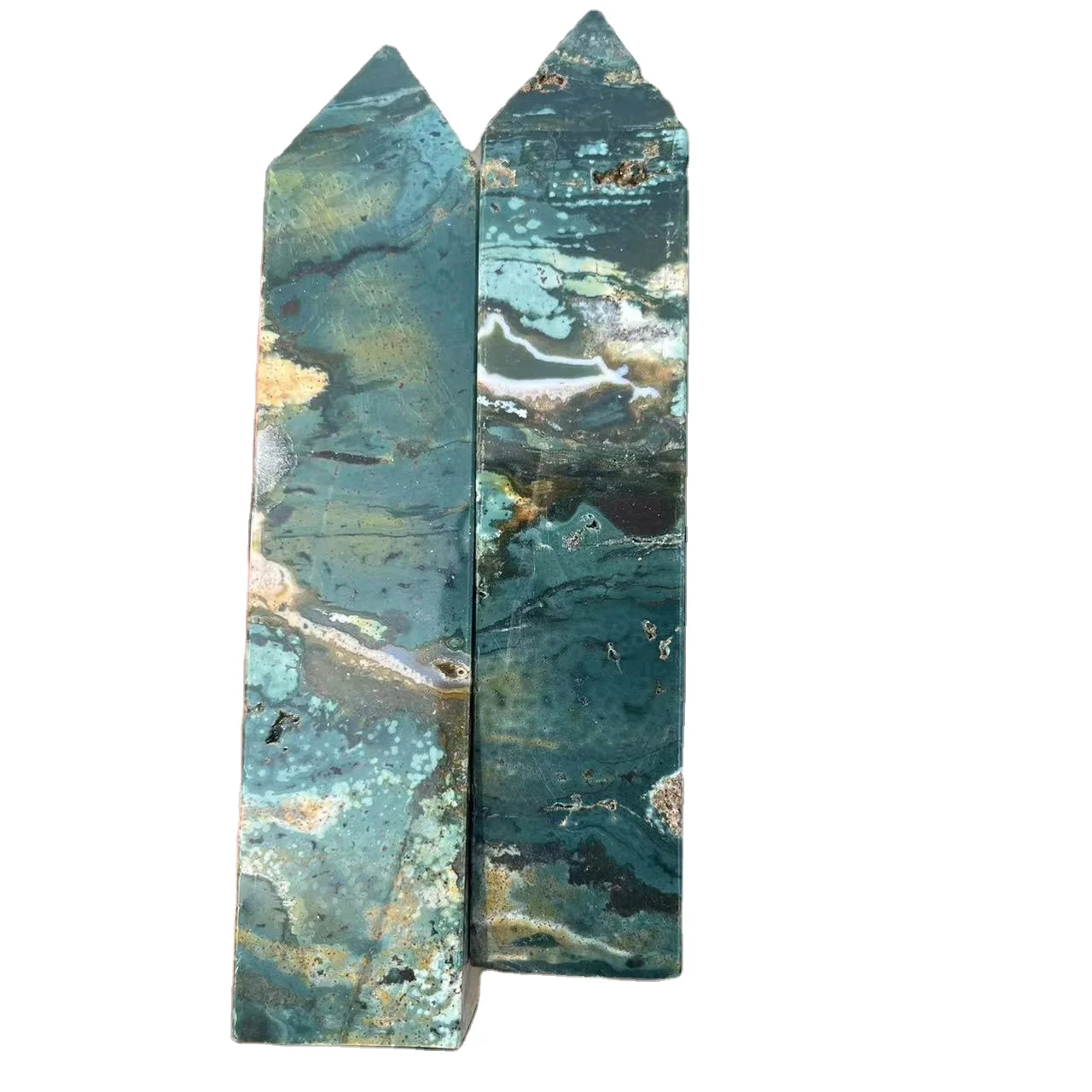 Wholesale reiki crystal wand Ocean Jasper Obelisk tower crystals gems towers Point for sale