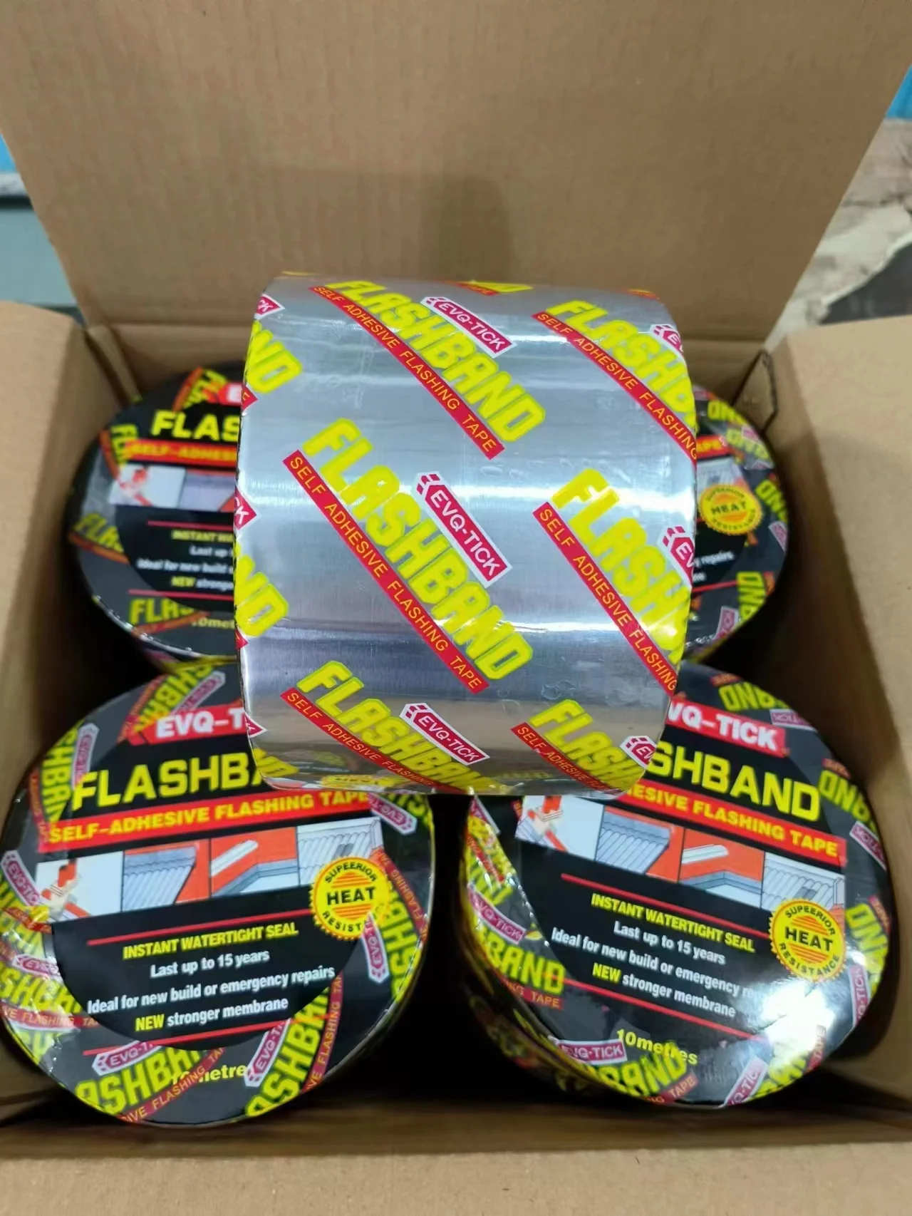 5cmx10m waterproof self adhesive bitumen aluminum flash band tape
