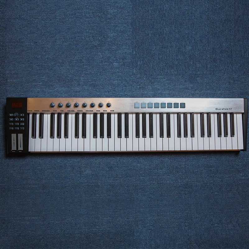 61-клавишный Профессиональный Мастер MIDI-контроллер клавиатуры с матовой алюминиевой панелью полуутяжеленные клавиши 61